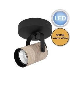 Eglo Lighting - Cayuca - 900436 - LED Black Wood Spotlight