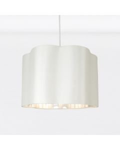 Off White with Chrome Inner Scalloped Pendant Shade