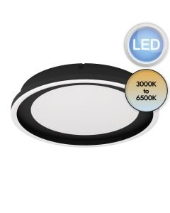 Eglo Lighting - Calagrano - 900601 - LED Black White Flush Ceiling Light