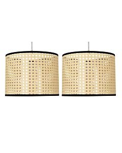 Set of 2 Woven - 25cm Wicker Easy Fit Pendant Shades