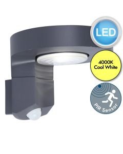 Lutec - Diso - 6906702335 - LED Grey Clear IP44 Solar Outdoor Sensor Wall Light