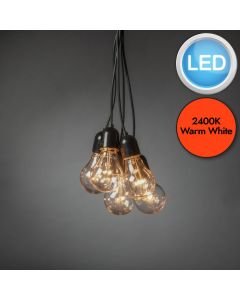 Konstsmide - Festoon LED Icicle light set 10 amber bulb - 2383-800EE