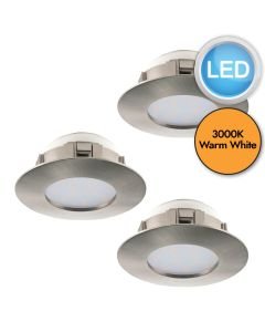 Eglo Lighting - Set of 3 Pineda - 95823 - LED Chrome IP44 Bathroom Recessed Ceiling Downlights