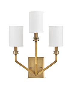 Hinkley Lighting - Moore - HK-MOORE-WB3-HB - Heritage Brass Ivory 3 Light Wall Light