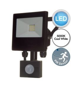 Lutec - Tec10 PIR - 7800902012 - LED Black Clear Glass IP65 Outdoor Sensor Floodlight