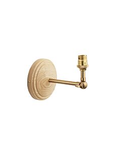 Endon Lighting - Wood Wing - 115075 - Ash Wood Aged Brass Wall Light