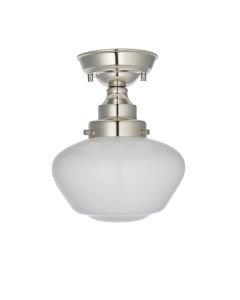 Clarence - Bright Nickel and Opal Glass Semi flush