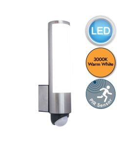 Lutec - Leda - 5267103001 - LED Stainless Steel Opal IP44 Outdoor Sensor Wall Light