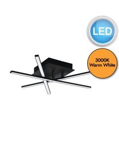 Eglo Lighting - Lasana 3 - 99315 - LED Black White 3 Light Flush Ceiling Light
