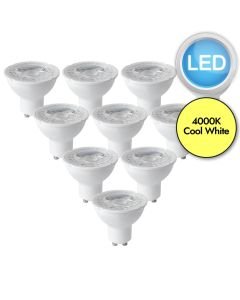 10 x 5W LED GU10 Dimming Light Bulbs - Cool White