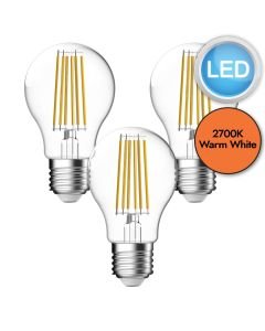 3 x 7.8W LED E27 Filament Dimmable Light Bulbs - Warm White