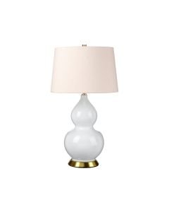 Elstead Lighting - Isla - ISLA-AB-TL-PINK - White Aged Brass Pink Ceramic Table Lamp With Shade