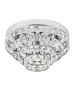 Endon Lighting - Motown - MOTOWN-4CH - Chrome Clear Crystal Glass 4 Light Flush Ceiling Light
