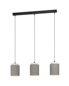 Eglo Lighting - Albariza - 99446 - Black Wood Cappuccino 3 Light Bar Ceiling Pendant Light