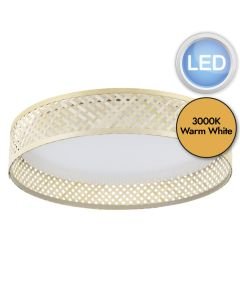 Eglo Lighting - Luppineria - 900464 - LED White Wood Flush Ceiling Light