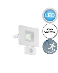 Eglo Lighting - Faedo 3 - 33157 - LED White Clear Glass IP44 Outdoor Sensor Floodlight