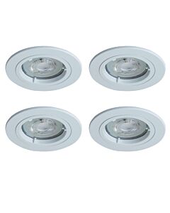 Set of 4 - White GU10 Fixed Recessed Downlights