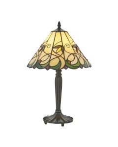 Interiors 1900 - Jamelia - 64195 - Dark Bronze Tiffany Glass Table Lamp