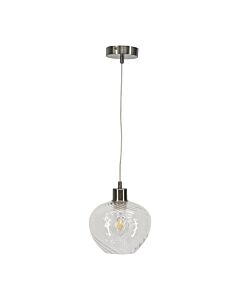 Bradson - Clear Swirl Glass with Satin Nickel Pendant Fitting