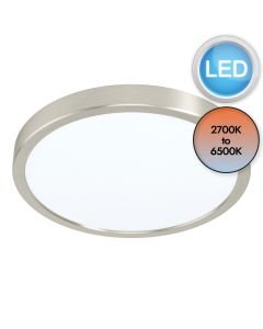 Eglo Lighting - Fueva-Z - 98845 - LED Satin Nickel White IP44 Bathroom Ceiling Flush Light
