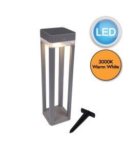 Lutec - Table Cube - 6908002337 - LED Silver Clear IP44 Solar Outdoor Portable Lamp