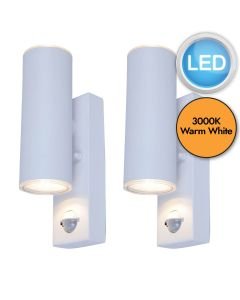 Set of 2 Grange - White LED Outdoor Up Down Motion Sensor Wall Lights
