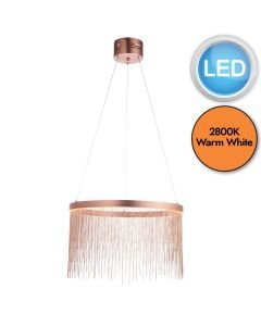 Endon Lighting - Zelma - 92178 - LED Brushed Copper Ceiling Pendant Light