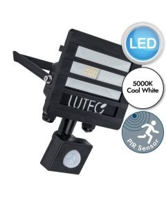 Lutec - Tec10 PIR Louvre - 7800910012 - LED Black Clear Glass IP65 Outdoor Sensor Floodlight