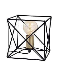 Geosphere - Matt Black with Brushed Gold Table Lamp