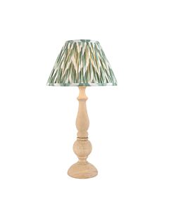 Endon Lighting - Hidcote & Zigzag 30cm - 114753 - Natural Wood Aged Brass Green Table Lamp With Shade