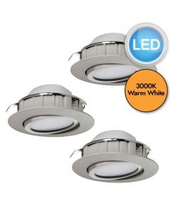Eglo Lighting - Set of 3 Pineda - 95859 - LED Chrome Recessed Ceiling Downlights