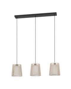 Eglo Lighting - Fattoria - 900903 - Black Wood White 3 Light Bar Ceiling Pendant Light