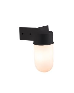 Saxby Lighting - Ware - El-40088 - Black White Glass IP44 Outdoor Wall Light