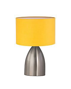 Valentina - Brushed Chrome Touch Lamp with Ochre Shade