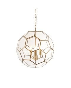 Endon Lighting - Miele - 73560 - Antique Brass Clear Glass 3 Light Ceiling Pendant Light