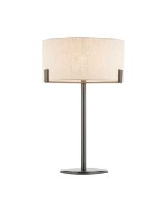 Endon Lighting - Hayfield - 72631 - Brushed Bronze Natural Table Lamp With Shade