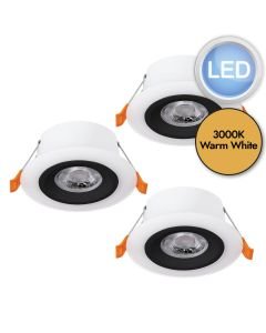 Eglo Lighting - Set of 3 Calonge - 900915 - LED Black White Recessed Ceiling Downlights