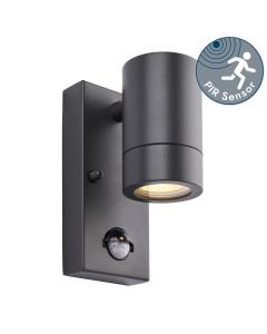 Saxby Lighting - Palin PIR - 75099 - Anthracite Clear Glass IP44 Outdoor Sensor Wall Light