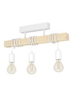 Eglo Lighting - Townshend - 33166 - White Wood 3 Light Bar Ceiling Pendant Light