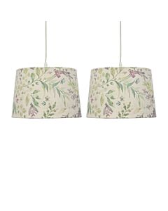 Set of 2 Voyage - Floral Print 28cm Pendant or Lamp Shades