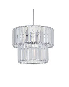 Clint - Clear Acrylic Crystal Two Tier Easy Fit Pendant Shade