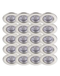 Set of 20 Satin Nickel Fire Rated 6W LED 4000K Recessed Downlights