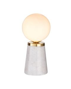 Endon Lighting - Otto - 75968 - Satin Brass Grey Marble Opal Glass Table Lamp