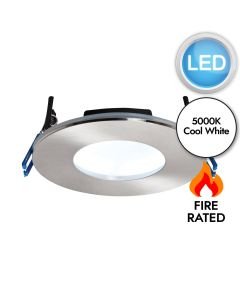 Saxby Lighting - OrbitalPLUS - 69884 - LED Satin Nickel IP65 5000k Bathroom Recessed Fire Rated Ceiling Downlight