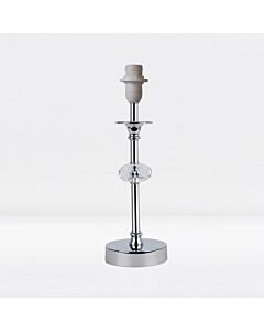 Chrome Plated Stacked Bedside Base Only Table Light with Faceted Acrylic Detailing