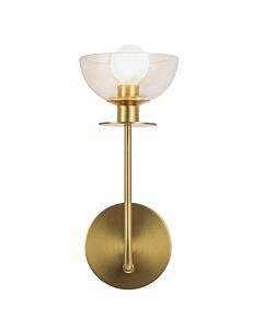 Elstead Lighting - Sylvia - ALM-SYLVIA-1WB-BG-CL - Gold Clear Glass Wall Light