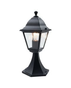 Cambridge - Black with Clear Glass Four Sided Lantern IP44 Outdoor Post Light
