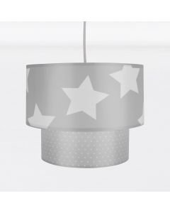 Grey & White Star Design Easy Fit Light Shade