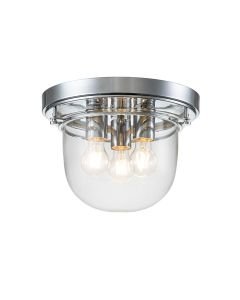 Quoizel Lighting - Whistling - QZ-WHISTLING-F-PC - Chrome Clear Glass 3 Light IP44 Bathroom Ceiling Flush Light