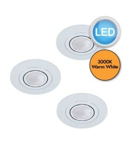 Eglo Lighting - Set of 3 Areitio - 98639 - LED Brushed Aluminium Recessed Ceiling Downlights